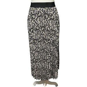 Vince Camuto XL Pleated Maxi Skirt Floral Print‎ Black Purple Elegant Womens